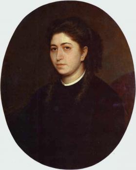 Ivan Nikolaevich Kramskoy : Portrait of a Young Woman Dressed in Black Velvet